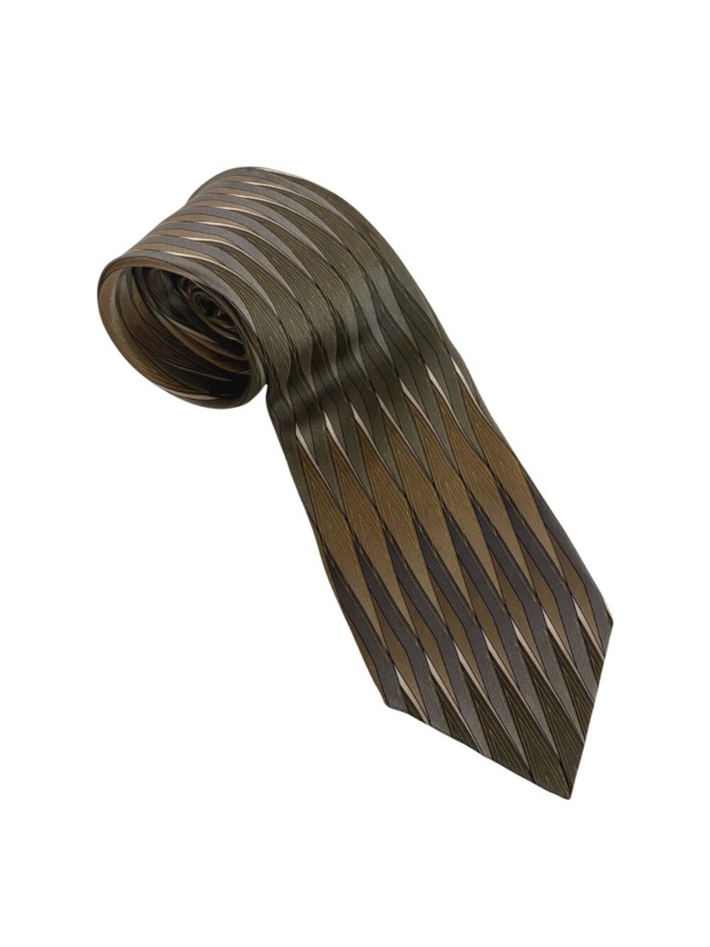 Arrow Silk Tie Brown Gray Geometric Mens Necktie Accessory Office Formal Gift